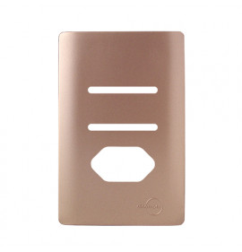 Placa 4x2 p/ 2 Interruptores + 1 Tomada - Novara Ouro Rose 